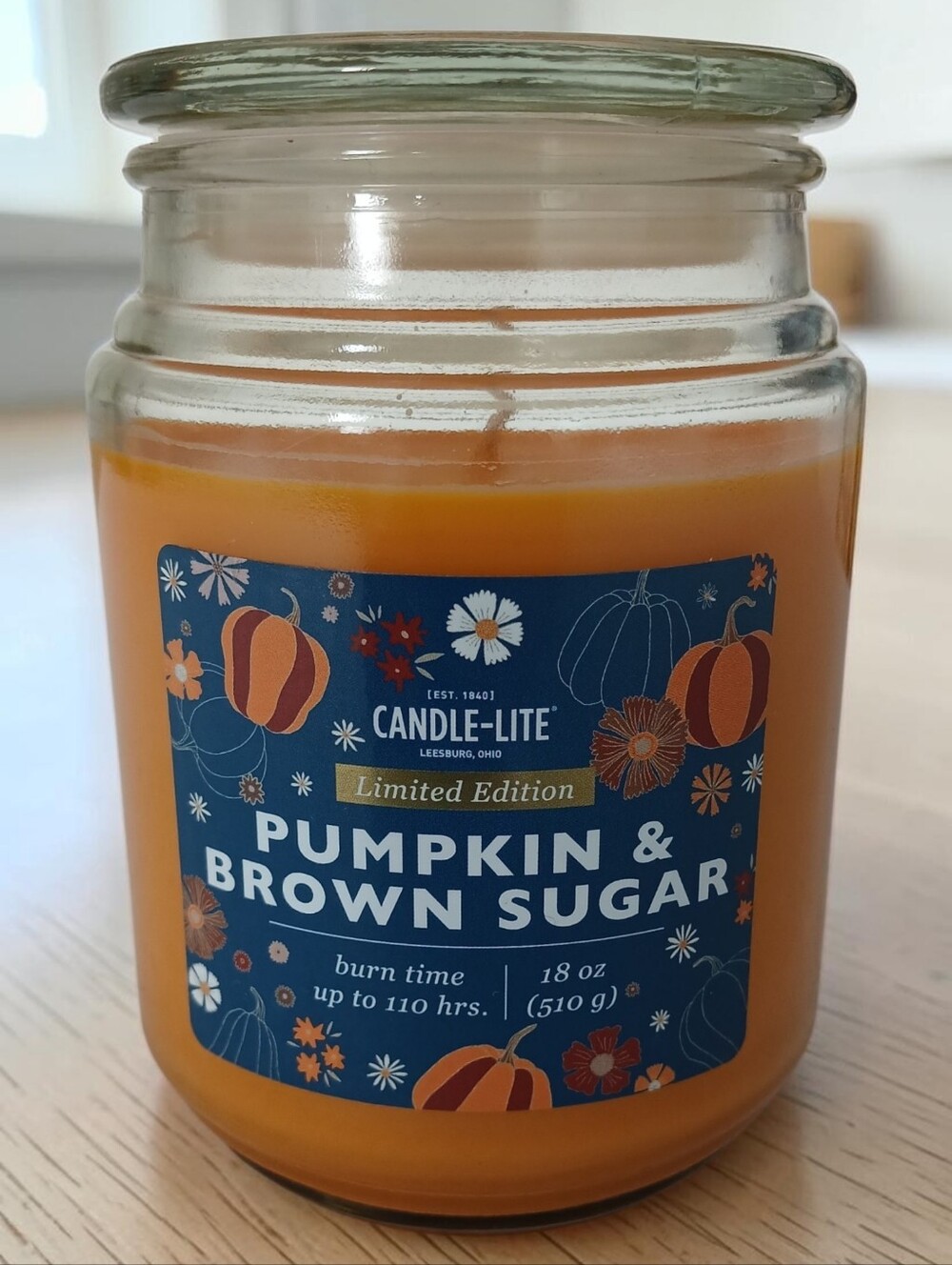 Limited Edition Pumpkin & Brown Sugar Scented Jar Candle Lite 18 oz